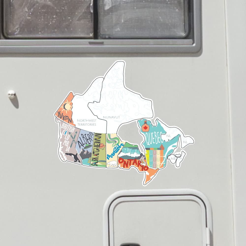 Canada RV Travel Map Sticker Set