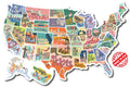 US States Map Travel Tracker Sticker Set