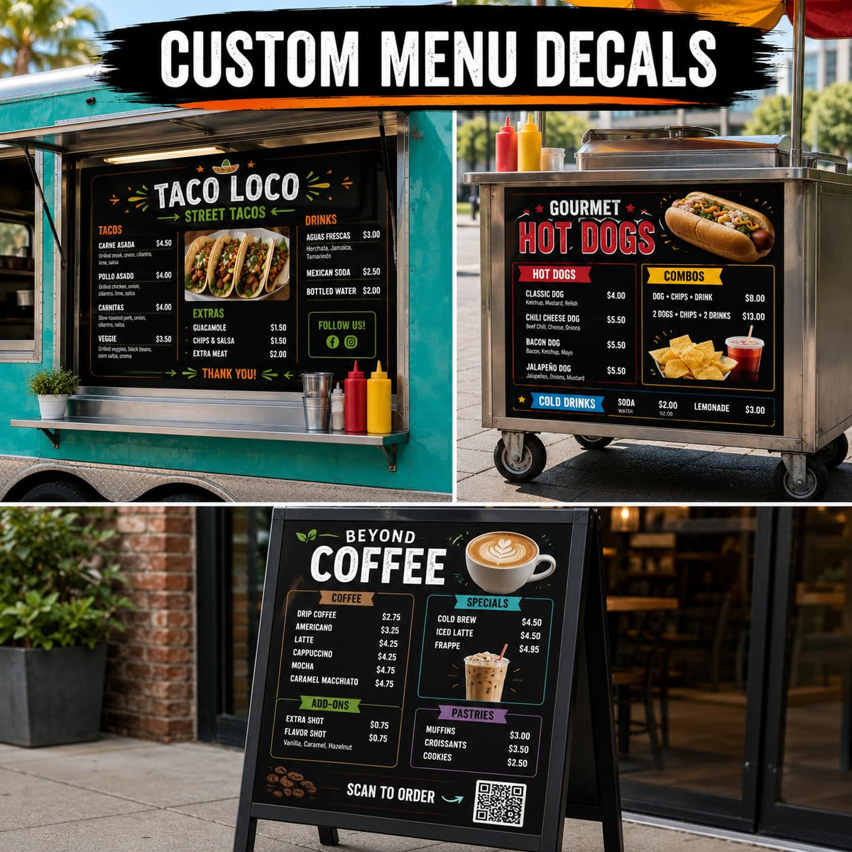 Custom Food Truck Menu Decal