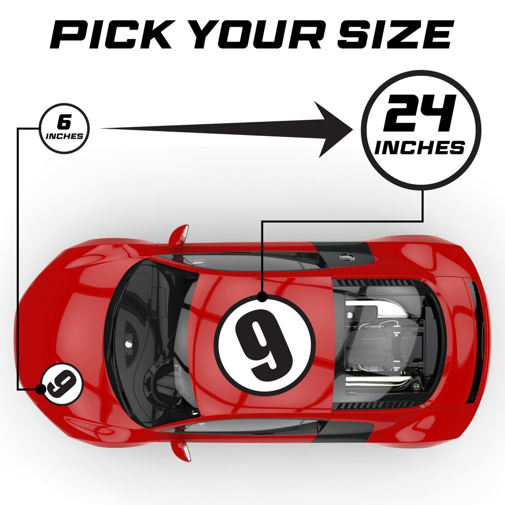 Custom Printed Race Car Number Decals