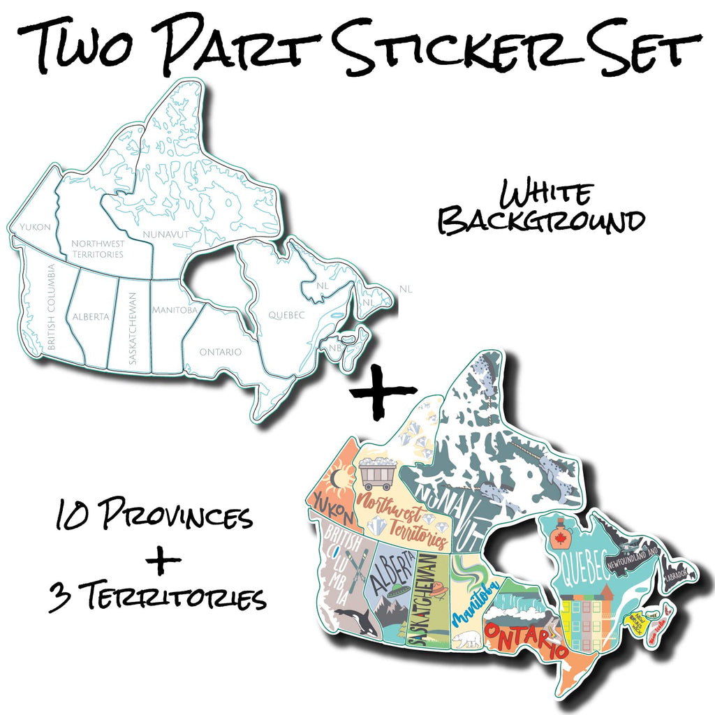 Canada RV Travel Map Sticker Set