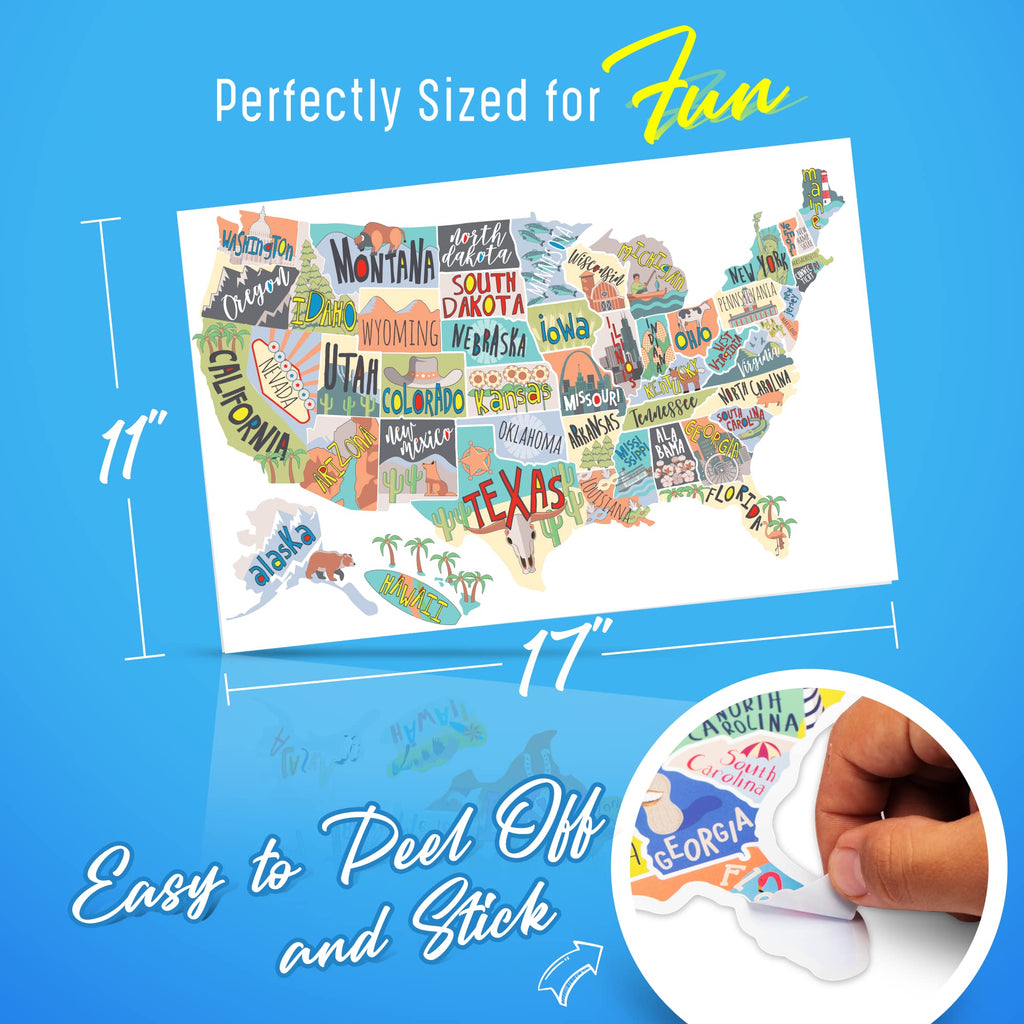 RV State Sticker Travel Map of the United States