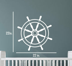 Ship Wheel Wall Sticker 22 in x 22 in - Fairwinds Designs