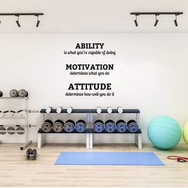 Ability Motivation Attitude Wall Sticker 23 in x 21 in - Fairwinds Designs