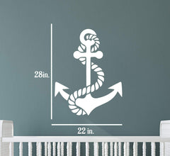 Anchor and Rope Wall Sticker 22 in x 28 in - Fairwinds Designs