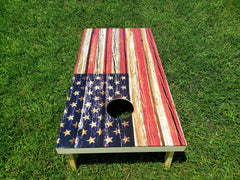 Distressed American Flag Cornhole Board Skin - Fairwinds Designs