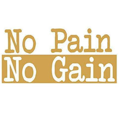 No Pain No Gain Wall Sticker 24 in x 48 in - Fairwinds Designs