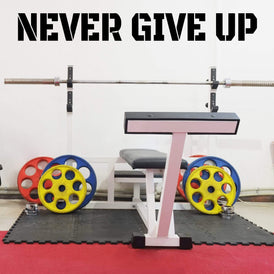 Never Give Up Wall Sticker 6 in x 48 in - Fairwinds Designs