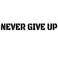 Never Give Up Wall Sticker 6 in x 48 in - Fairwinds Designs