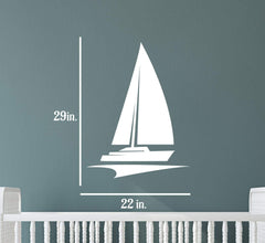 Sailboat Wall Sticker 29 in x 22 in - Fairwinds Designs