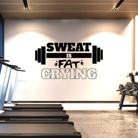 Sweat is Fat Crying Wall Sticker 3 ft x 6 ft - Fairwinds Designs