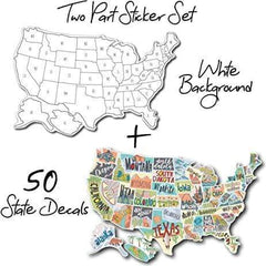 US States Travel Map Design 2 - Fairwinds Designs